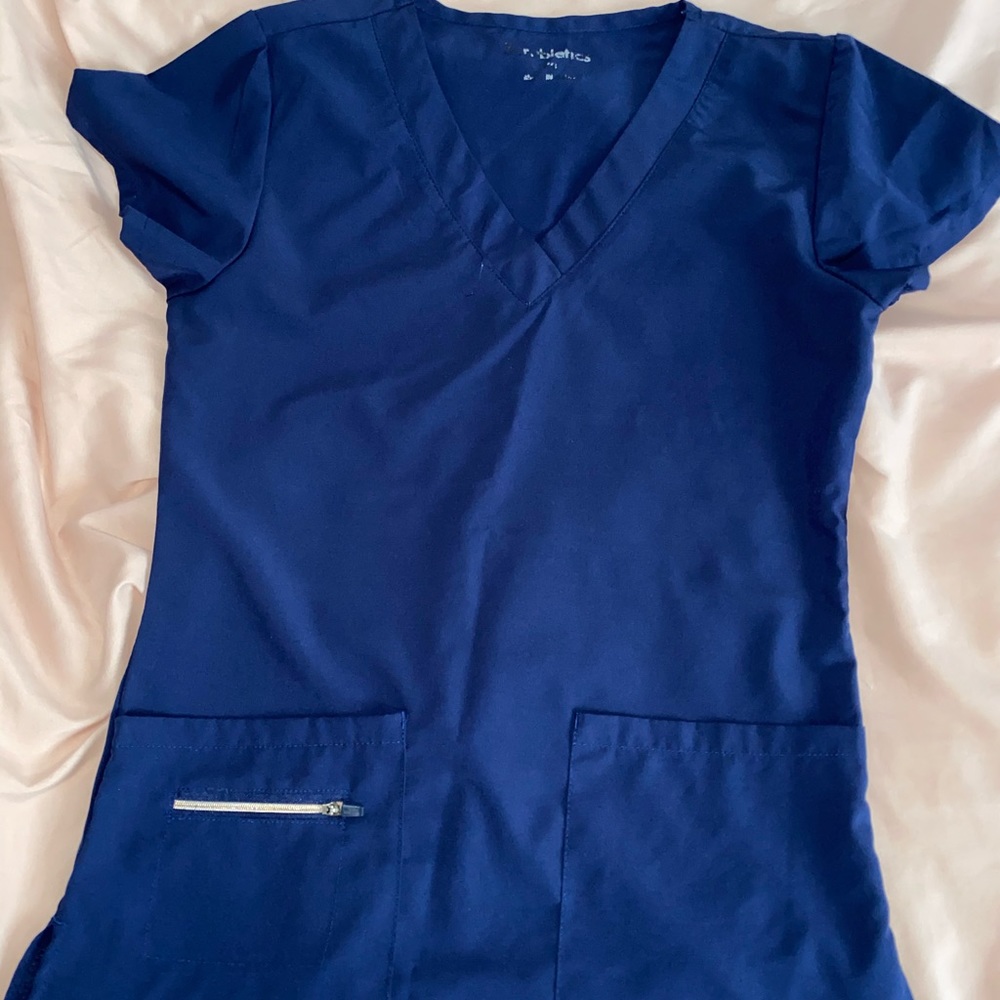 Scrubletics XS Navy Blue Scrub Top
